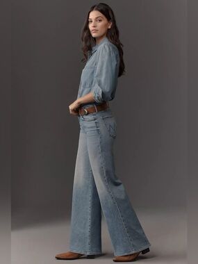MOTHER The Twister Skimp Mid-Rise Wide-Leg Jeans